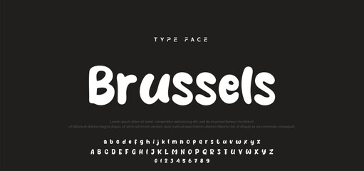 Playful cartoon Font, funky typeface for joyful brings life designs like children's artwork, birthday invitations, playful branding, and carnival typography. Vector typeset