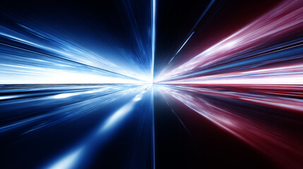 High-Speed Light Trails Creating Dynamic Motion Blur Effect