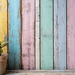 pastel wood board wall for social media background