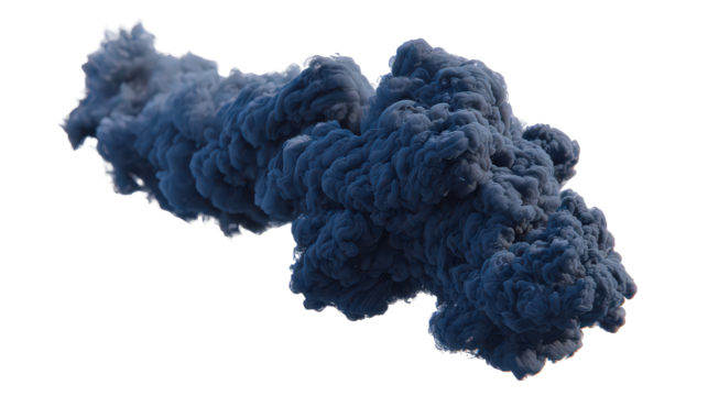 Abstract Blue and Grey Smoke Cloud on Black Background