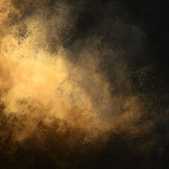 Obraz premium A dramatic and elegant abstract background with a dark, moody grunge texture and a cloud of golden light, suggesting a celestial or mystical scene. 