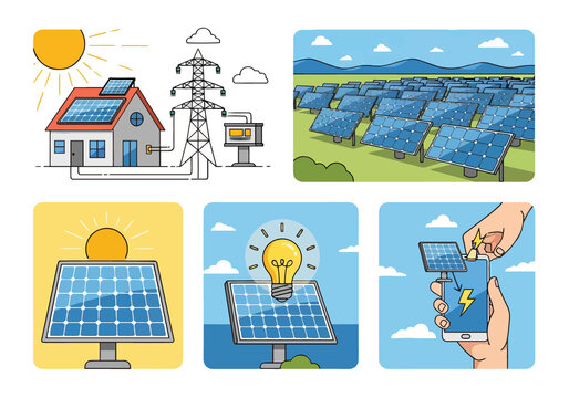 Creative Solar Power Energy Generation For Sustainable Living Illustrated