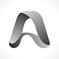 Sleek Gradient Ribbon Letter 