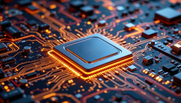 futuristic cinematic visualization of nanoscale transistor switching billions of operations hyper realistic semiconductor detail showing advanced microchip electronic architecture on silicon substrate