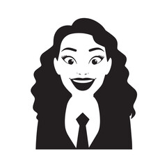 Beautiful Woman in Formal Dress Black and White Illustration Vector Art Design