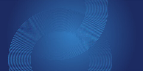 Dark blue abstract vector background with bright and elegant glowing circle lines stacked together, 3D cover of business