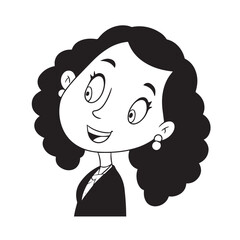 Beautiful Woman in Formal Dress Black and White Illustration Vector Art Design