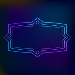 Electric bright neon triple frame with layered glow