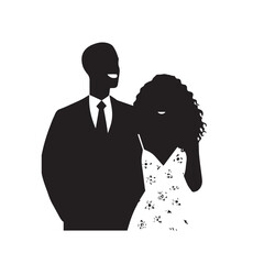 Beautiful Woman in Formal Dress Black and White Illustration Vector Art Design