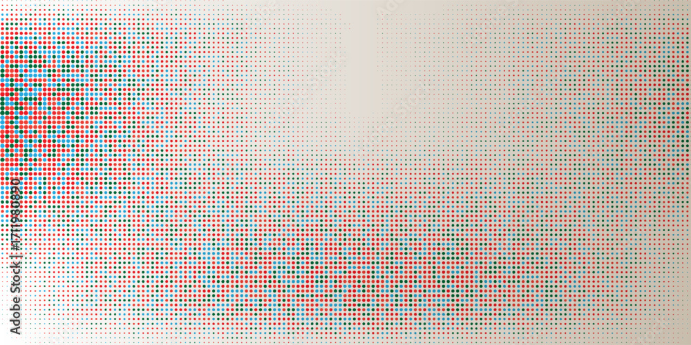 Poster abstract halftone pattern background with colorful dotted texture in red, green, and blacktones on a