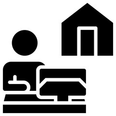 Work from home icon isolated on white background. vector illustration icon for digital nomad