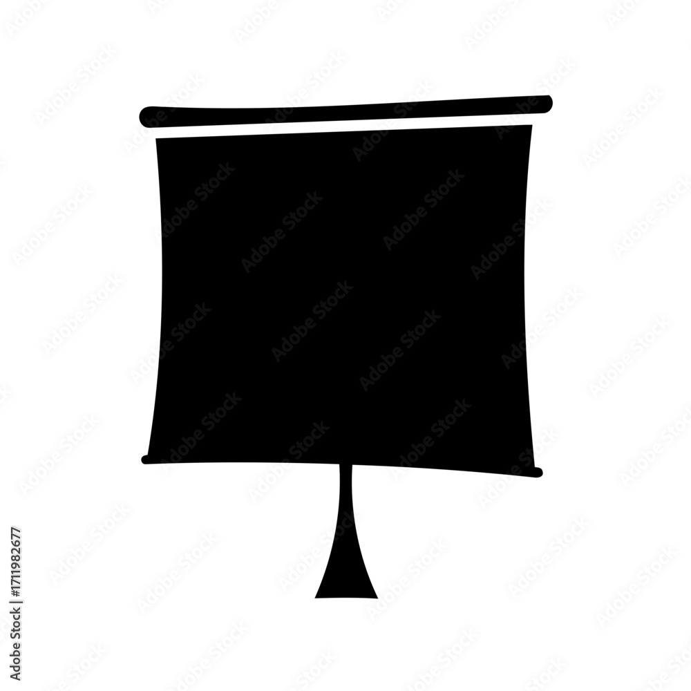 Poster silhouette image of a presentation projection screen, in a simplistic design