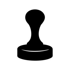 Black silhouette of a rubber stamp tool on white background image