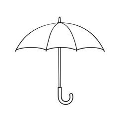 Black rain umbrella, an open weather protection accessory isolated on a white background