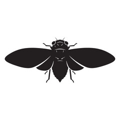 Cicada Insect Silhouette Vector Illustration