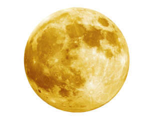 Golden orb moon, full view