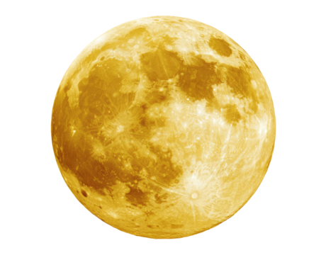 Golden orb moon, full view
