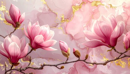 pink magnolia flowers