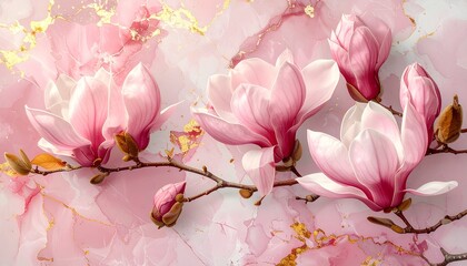 pink magnolia flowers