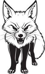 The Angry Fox. Hand drawn vector illustration