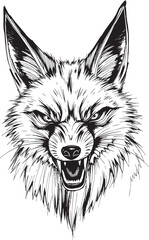 The Angry Fox. Hand drawn vector illustration