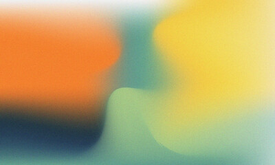 Dreamy Abstract Color Fields of Sunset Orange and Ocean Teal.