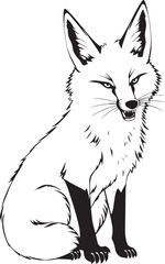 The Angry Fox. Hand drawn vector illustration