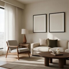 Modern Living Room with Neutral Colors and Minimalist Decor