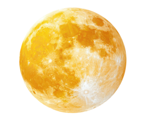 Full, golden-yellow moon