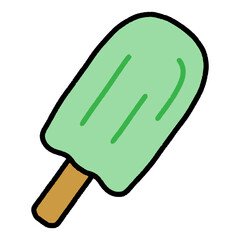 手描き風棒付きアイスバー　ミント味（Affinity Designer版）