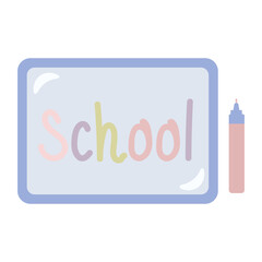 white board and marker in pastel color