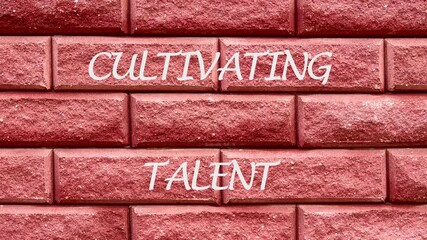 Animation of CULTIVATING TALENT words. Explore innovative technology concepts and business strategies focused on cultivating talent through engaging animations that illustrate key ideas for success