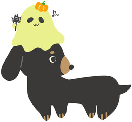 Fototapeta premium Cute Halloween Dog Character Illustration