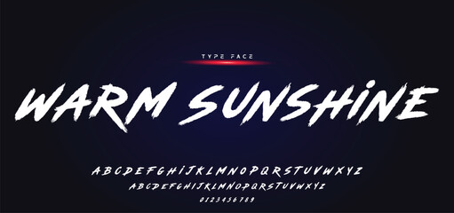 Lettering font isolated on black background. Texture alphabet in street art and graffiti style. Grunge and dirty effect. Vector brush letters.