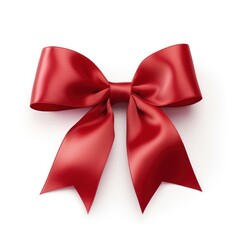 Fototapeta premium Red bow red white background celebration.