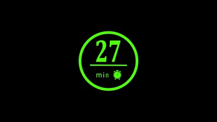 Clock Ticking Graphic, Countdown for Presentations, Time Limit UI, Digital Countdown Graphic, Countdown Screen Overlay