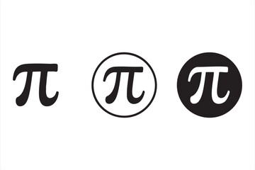 Educational doodle set of pi symbols for academic, school, and study projects