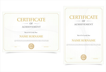 Certificate template diploma vintage border award background, Winner achievement certificate or diploma design collection 