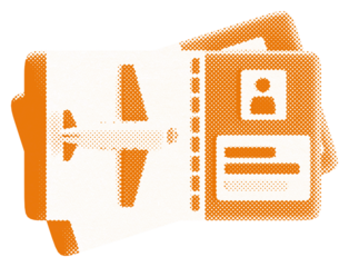 Illustration of Passport and Airplane Icon