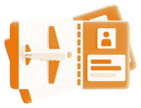 Illustration of Passport and Airplane Icon