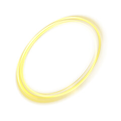 Luminous golden glowing ring with transparent background. Vector bright circle frame with elegant sparkle dust, glitter light, and shiny aura for modern luxury design, award, wedding, or festive decor