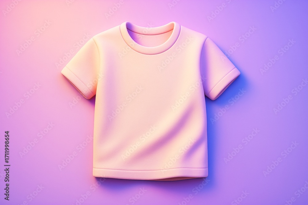 Aufkleber minimalist blank t-shirt mockup on colorful gradient background for branding or design presentation 