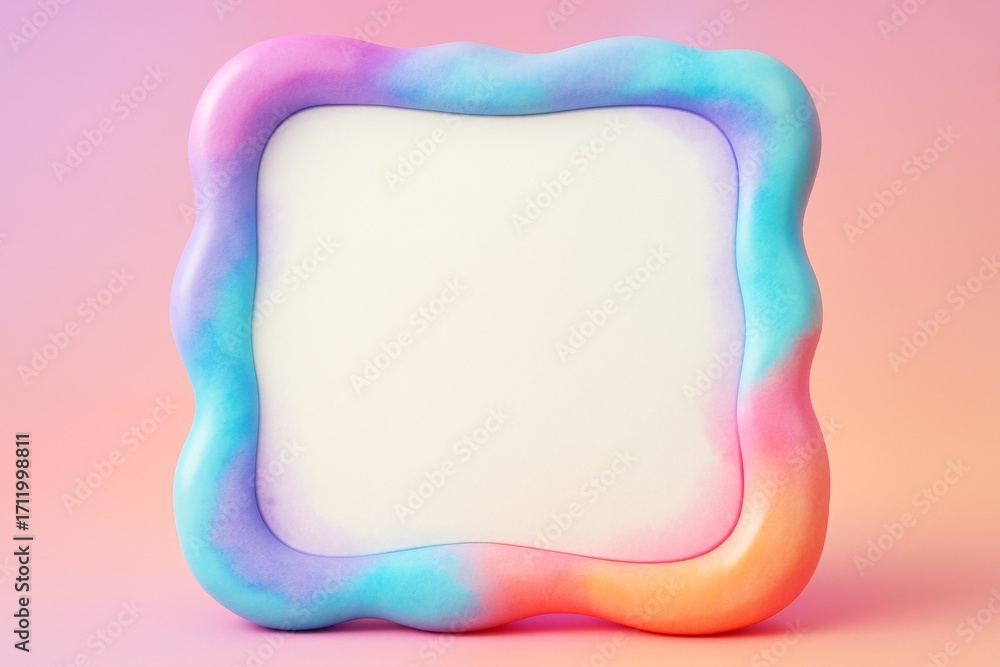 Aufkleber abstract colorful mockup frame with blank center for creative display and branding presentation on s