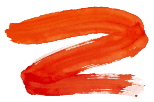 Abstract orange brush stroke artistic design element