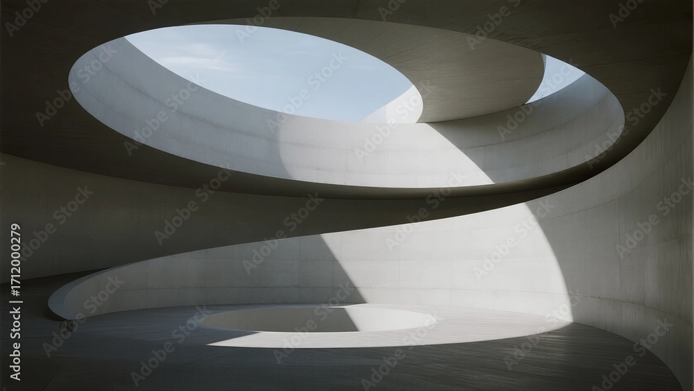 Poster Abstract Curved Concrete Structure with Circular Openings