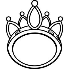Vintage Crown Ring line art vector