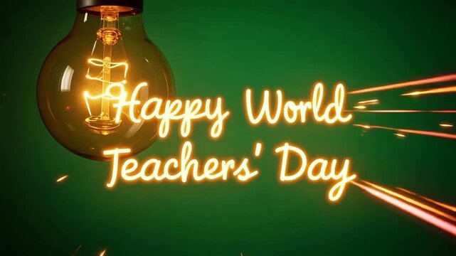Glowing lightbulb symbolizes inspiration and bright ideas for World Teachers' Day.