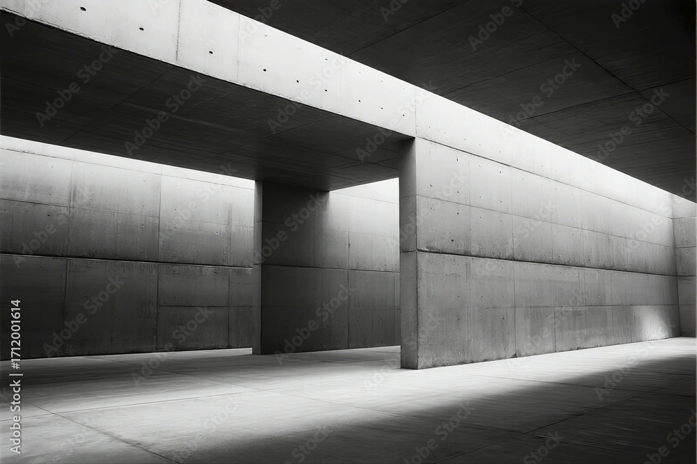 Aufkleber minimalist concrete architectural structure with clean lines and open space