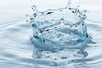 A Clear Splash of Water Creating a Crown-like Shape