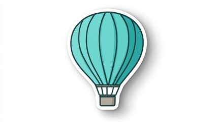 Obraz premium Teal hot air balloon illustration